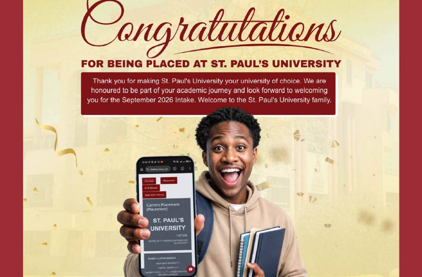Welcome to the SPU Family! A Special Message to Our Newly Placed KCSE Students