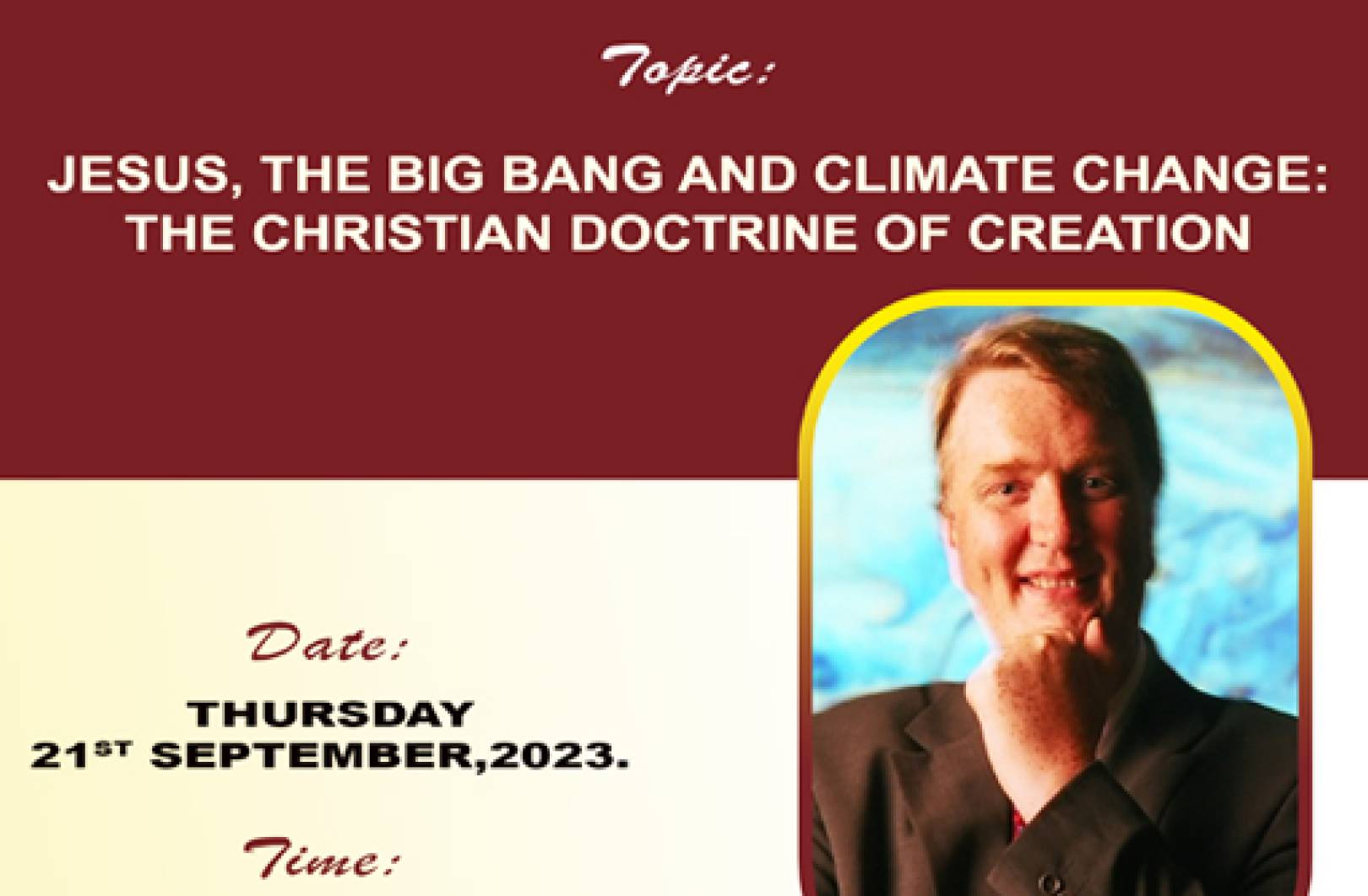 Public Lecture by Rev. Prof. David Wilkinson of Durham University